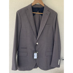 NWT Eleventy First Class Taupe Wool Blazer Sports Coat Men’s Size IT 50 US 40R
